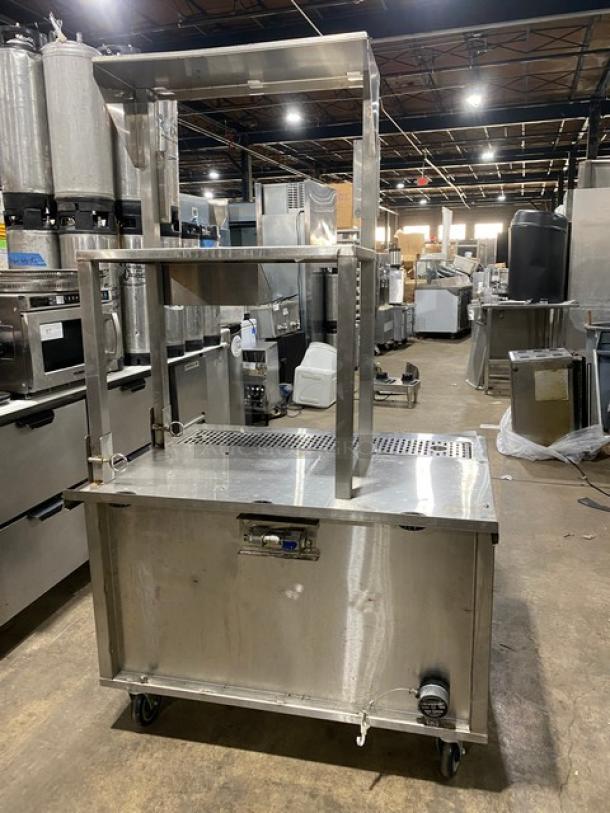 Custom Commercial Stainless Steel Multi-Level Equipment Center! On Casters! - Image 3 of 9