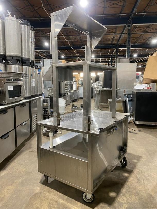 Custom Commercial Stainless Steel Multi-Level Equipment Center! On Casters! - Image 4 of 9