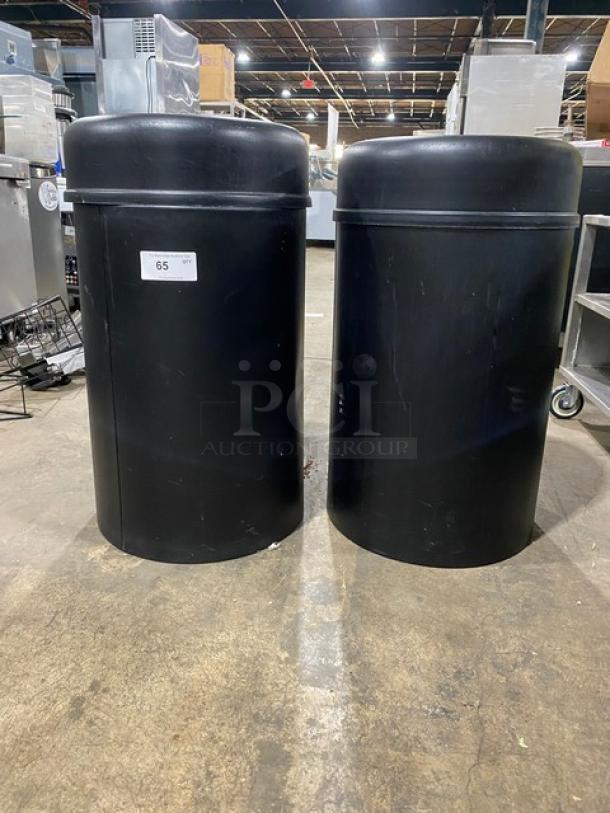Rubbermaid Commercial Black Round Waste/Trash Disposal Bin! With Lid! ALL ONE MONEY! - Image 1 of 8