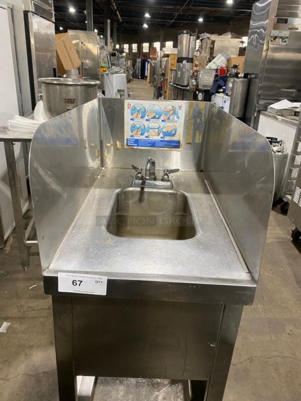 Commercial Stainless Steel Single Well Hand Washing Station! With Back & Side Splash! With Swivel Spout! On Legs! - Image 6 of 8