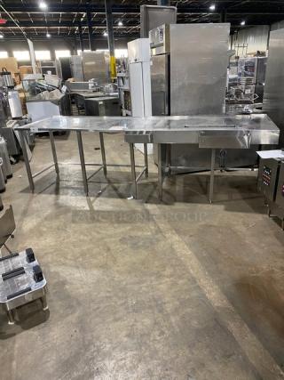 Custom Dunkin Donuts Style Commercial Stainless Steel Worktop Table! On Legs!
