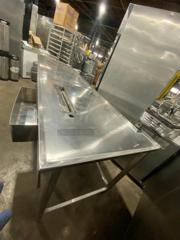 Custom Dunkin Donuts Style Commercial Stainless Steel Worktop Table! On Legs! - Image 3 of 9