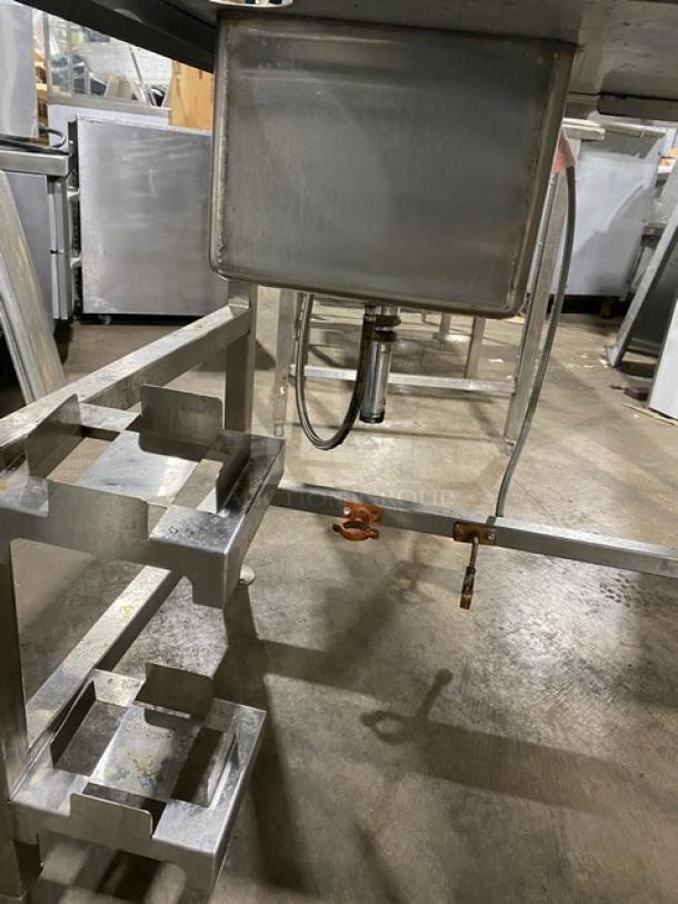 Custom Dunkin Donuts Style Commercial Stainless Steel Worktop Table/Equipment Stand! With Single Well Prep Sink! On Legs! - Image 7 of 8