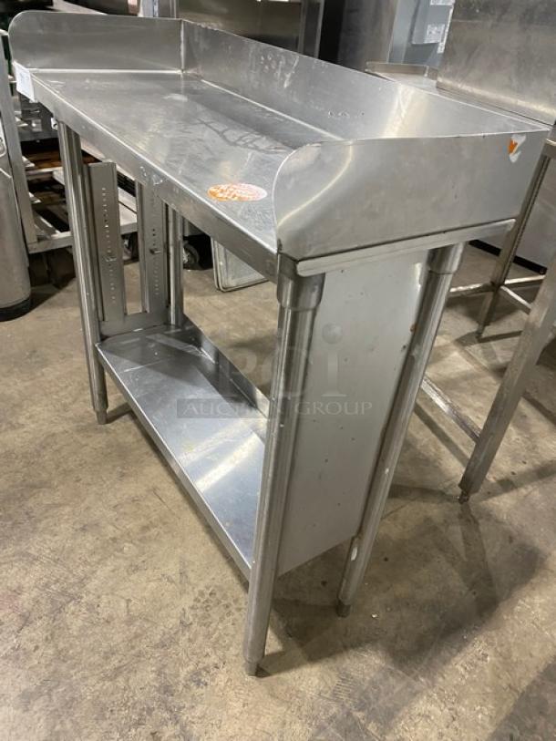 Commercial Stainless Steel Single Shelf Worktop Table! With Back & Side Splash! On Legs! - Image 2 of 8