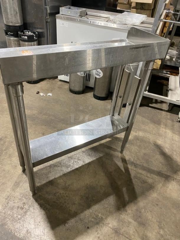Commercial Stainless Steel Single Shelf Worktop Table! With Back & Side Splash! On Legs! - Image 3 of 8