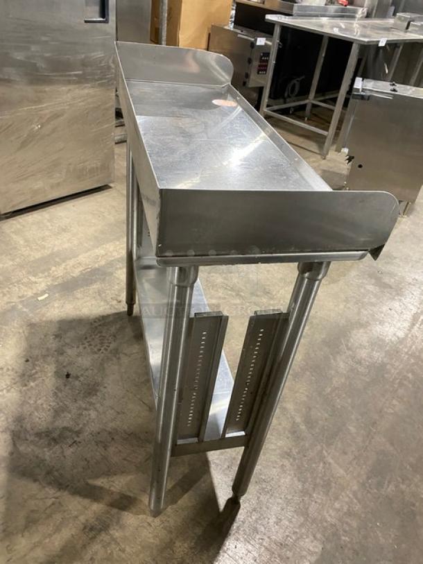Commercial Stainless Steel Single Shelf Worktop Table! With Back & Side Splash! On Legs! - Image 4 of 8