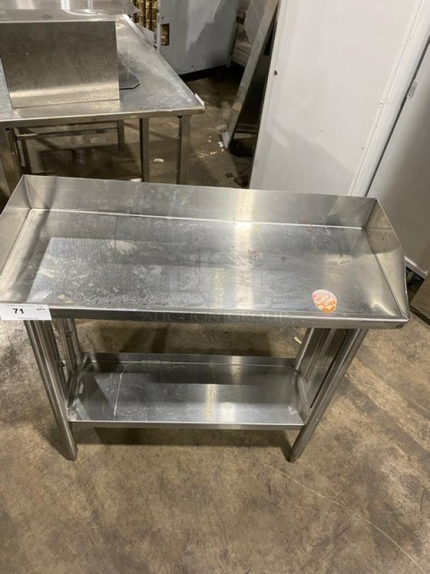 Commercial Stainless Steel Single Shelf Worktop Table! With Back & Side Splash! On Legs! - Image 6 of 8