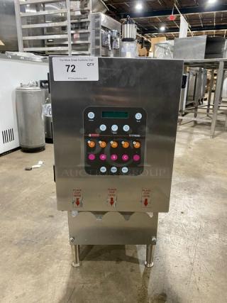 Silver King Dunkin Donuts Style Commercial Stainless Steel Electric Powered Countertop Milk/Creamer Dispenser Machine! With 3 Hoppers! On Legs!