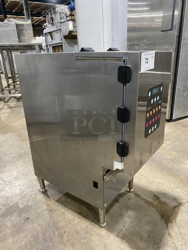 Silver King Dunkin Donuts Style Commercial Stainless Steel Electric Powered Countertop Milk/Creamer Dispenser Machine! With 3 Hoppers! On Legs! - Image 2 of 8