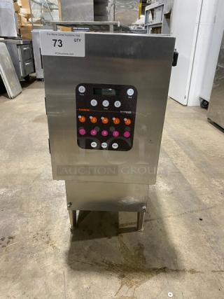 Silver King Dunkin Donuts Style Commercial Stainless Steel Electric Powered Countertop Milk/Creamer Dispenser Machine! With 3 Hoppers! On Legs!