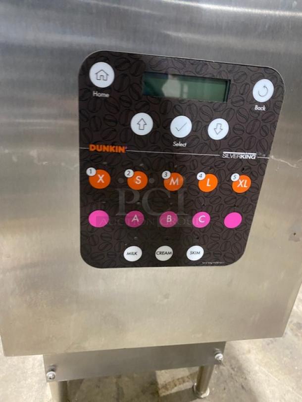 Silver King Dunkin Donuts Style Commercial Stainless Steel Electric Powered Countertop Milk/Creamer Dispenser Machine! With 3 Hoppers! On Legs! - Image 8 of 9