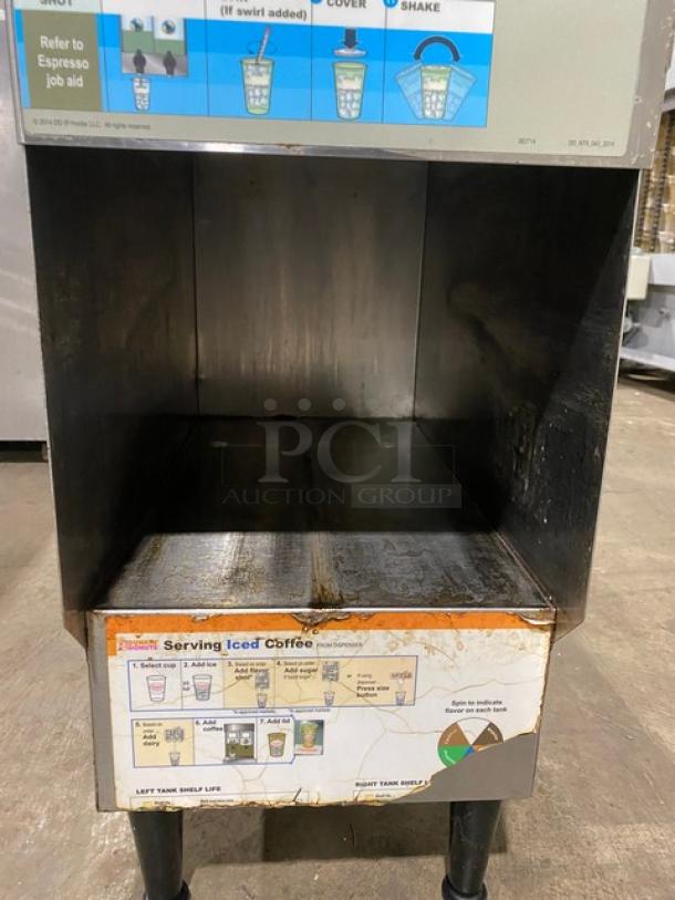 Bunn Dunkin Donuts Style Commercial Stainless Steel Countertop Iced Coffee/Tea Dispenser Liner Cabinet! Model: ICDD-3 SN: ICDD001290! On Legs! - Image 5 of 8