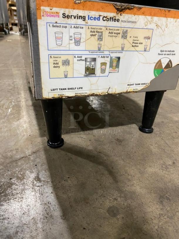Bunn Dunkin Donuts Style Commercial Stainless Steel Countertop Iced Coffee/Tea Dispenser Liner Cabinet! Model: ICDD-3 SN: ICDD001290! On Legs! - Image 6 of 8