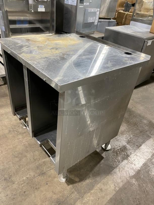 Commercial Stainless Steel Worktop Table/Equipment Stand! With Enclosed Split Storage Cabinet Base! On Legs! - Image 2 of 7