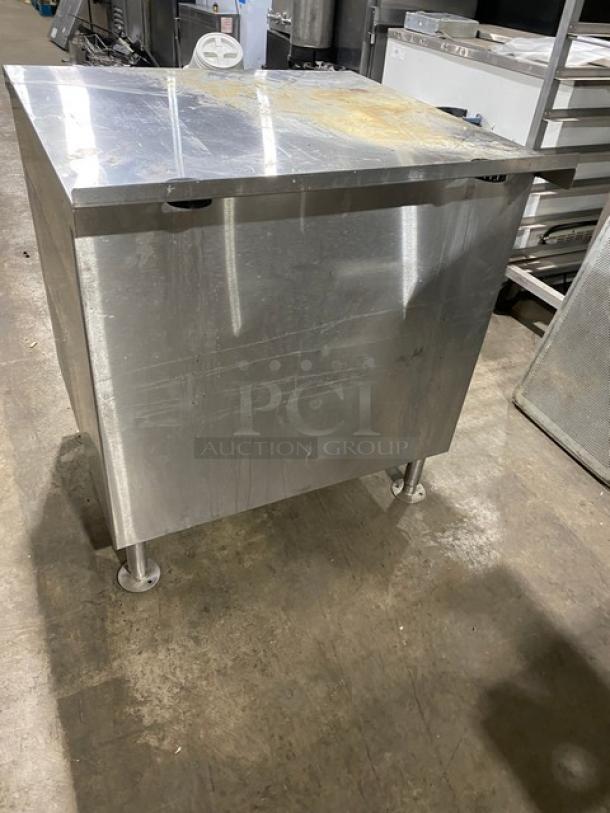 Commercial Stainless Steel Worktop Table/Equipment Stand! With Enclosed Split Storage Cabinet Base! On Legs! - Image 3 of 7