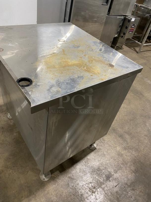 Commercial Stainless Steel Worktop Table/Equipment Stand! With Enclosed Split Storage Cabinet Base! On Legs! - Image 4 of 7