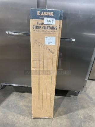 BRAND NEW! Kason Commercial Vinyl Easimount Strip Curtain System! Model: 402LA6063384! 2X Your Bid!