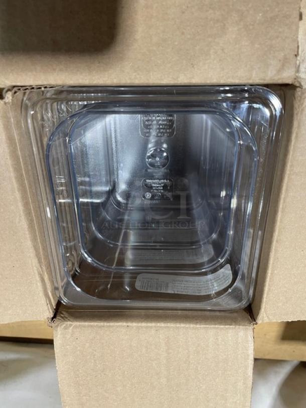 BRAND NEW! Cambro Camwear Series Commercial Clear Polycarbonate 1/6 Size 6" Deep Food Pans! 6 Per Case! Model: 66CWTRI135! - Image 5 of 10