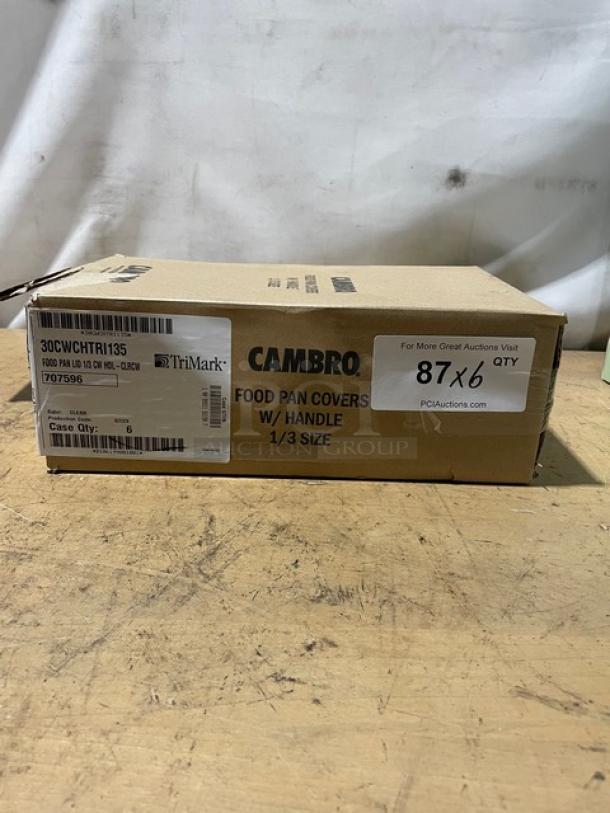 BRAND NEW! Cambro Commercial Clear Polycarbonate 1/3 Size Food Pan Covers! Model: 30CWCHTRI! 6X Your Bid! - Image 1 of 8