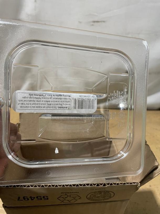 BRAND NEW! Cambro Commercial Clear Polycarbonate 1/6 Size Food Pan Covers! 6 Per Case! Model: 60CWCHTRI! - Image 5 of 7