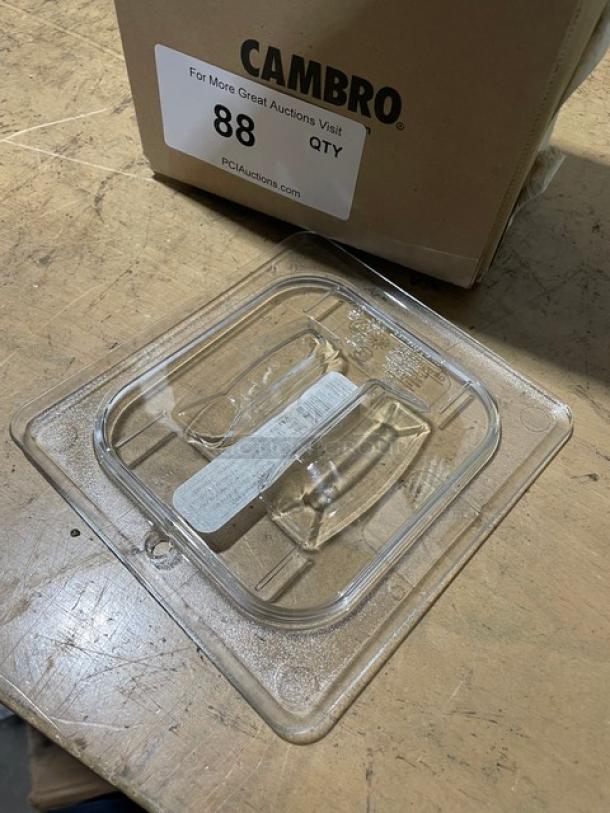 BRAND NEW! Cambro Commercial Clear Polycarbonate 1/6 Size Food Pan Covers! 6 Per Case! Model: 60CWCHTRI! - Image 6 of 7