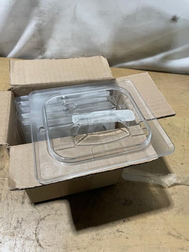 BRAND NEW! Cambro Commercial Clear Polycarbonate 1/6 Size Food Pan Covers! 6 Per Case! Model: 60CWCHTRI135! - Image 5 of 7
