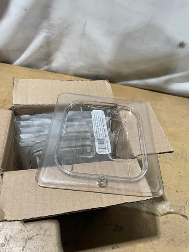BRAND NEW! Cambro Commercial Clear Polycarbonate 1/6 Size Food Pan Covers! 6 Per Case! Model: 60CWCHTRI135! - Image 6 of 7
