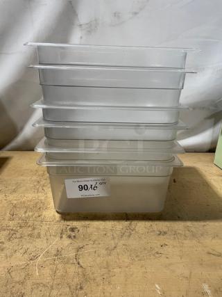 Rubbermaid Commercial Clear Polycarbonate Food Storage Pans! Model: 125P! 6X Your Bid!