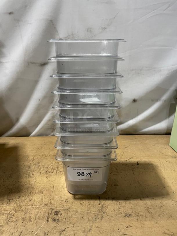 NEW! Rubbermaid Commercial Clear Polycarbonate 1/6 Size 6" Deep Food Pans! Model: FG106P00CLR! 9X Your Bid! - Image 1 of 6