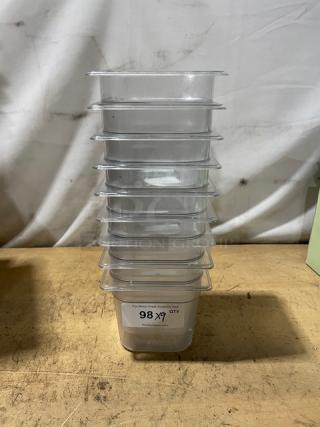 NEW! Rubbermaid Commercial Clear Polycarbonate 1/6 Size 6" Deep Food Pans! Model: FG106P00CLR! 9X Your Bid!