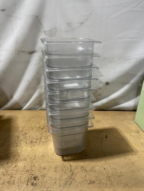 NEW! Rubbermaid Commercial Clear Polycarbonate 1/6 Size 6" Deep Food Pans! Model: FG106P00CLR! 9X Your Bid! - Image 3 of 6