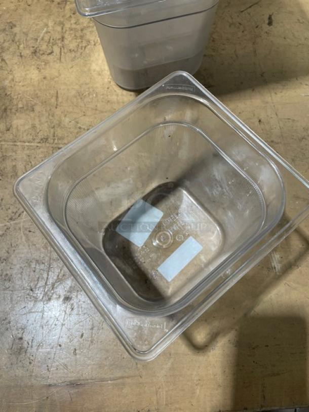 NEW! Rubbermaid Commercial Clear Polycarbonate 1/6 Size 6" Deep Food Pans! Model: FG106P00CLR! 9X Your Bid! - Image 6 of 6