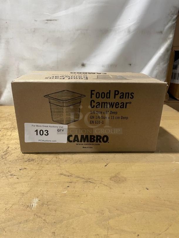 BRAND NEW! Cambro Camwear Series Commercial Clear Polycarbonate 1/6 Size 6" Deep Food Pans! Model: 66CWTRI135! - Image 1 of 8