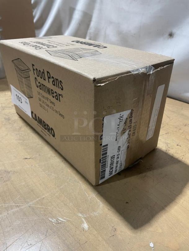 BRAND NEW! Cambro Camwear Series Commercial Clear Polycarbonate 1/6 Size 6" Deep Food Pans! Model: 66CWTRI135! - Image 2 of 8