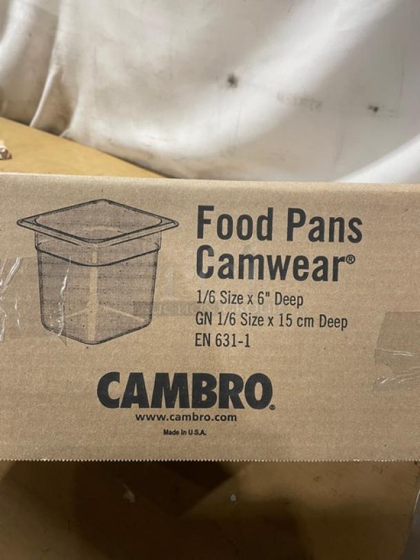 BRAND NEW! Cambro Camwear Series Commercial Clear Polycarbonate 1/6 Size 6" Deep Food Pans! Model: 66CWTRI135! - Image 3 of 8