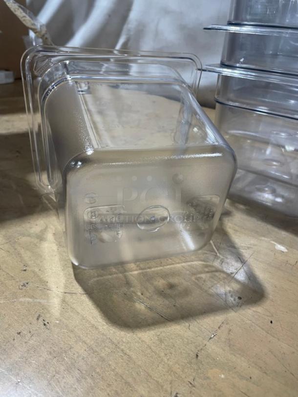 BRAND NEW! Cambro Camwear Series Commercial Clear Polycarbonate 1/6 Size 6" Deep Food Pans! Model: 66CWTRI135! - Image 8 of 8