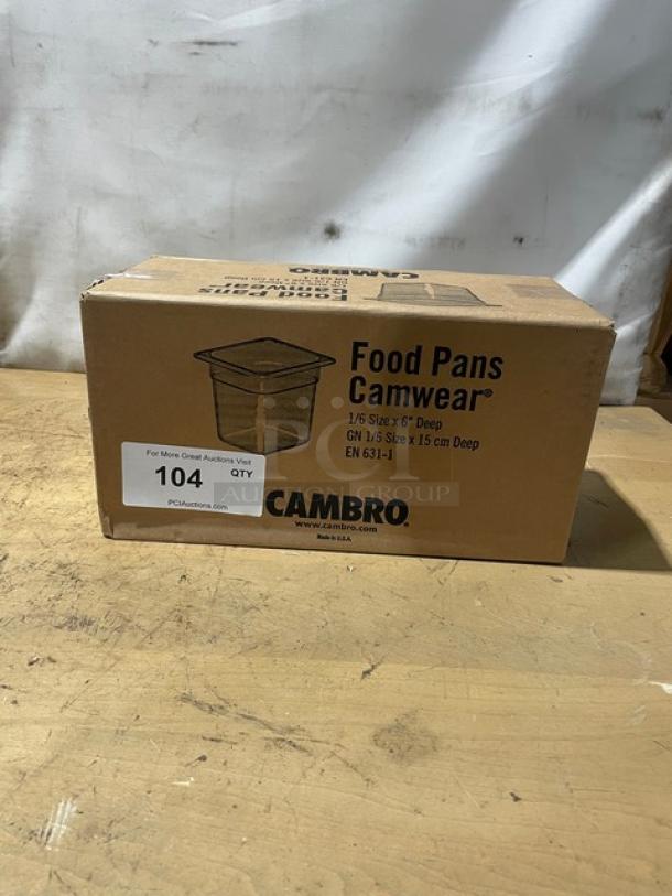 BRAND NEW! Cambro Camwear Series Commercial Clear Polycarbonate 1/6 Size 6" Deep Food Pans! Model: 66CW135! - Image 1 of 8