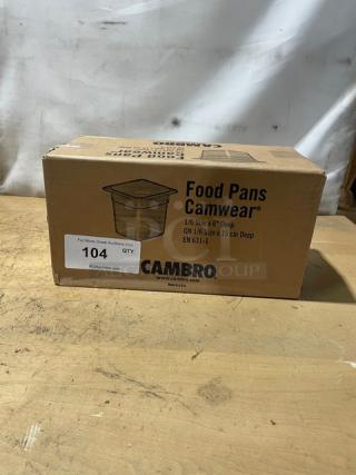 BRAND NEW! Cambro Camwear Series Commercial Clear Polycarbonate 1/6 Size 6" Deep Food Pans! Model: 66CW135!