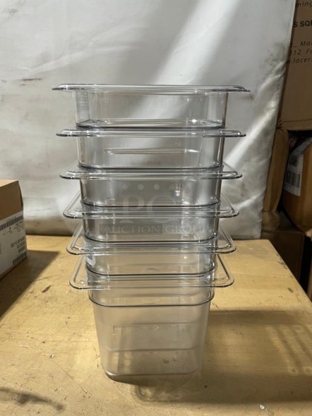 BRAND NEW! Cambro Camwear Series Commercial Clear Polycarbonate 1/6 Size 6" Deep Food Pans! Model: 66CW135! - Image 4 of 8