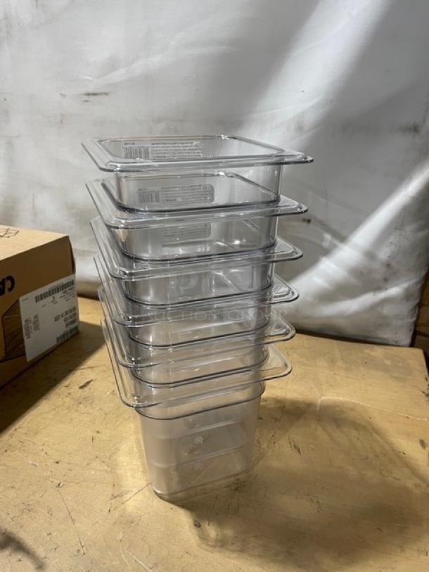 BRAND NEW! Cambro Camwear Series Commercial Clear Polycarbonate 1/6 Size 6" Deep Food Pans! Model: 66CW135! - Image 5 of 8