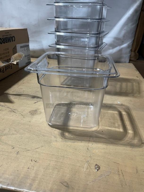 BRAND NEW! Cambro Camwear Series Commercial Clear Polycarbonate 1/6 Size 6" Deep Food Pans! Model: 66CW135! - Image 6 of 8