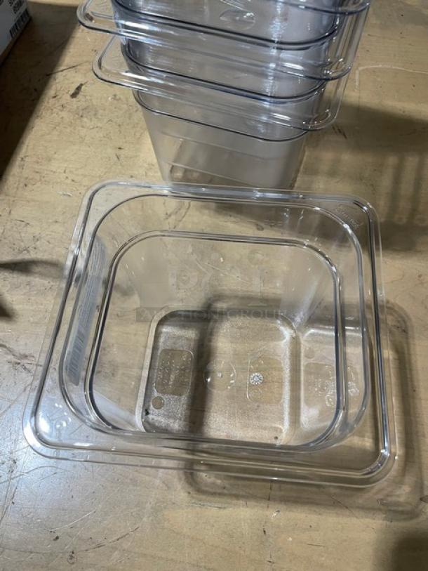 BRAND NEW! Cambro Camwear Series Commercial Clear Polycarbonate 1/6 Size 6" Deep Food Pans! Model: 66CW135! - Image 7 of 8