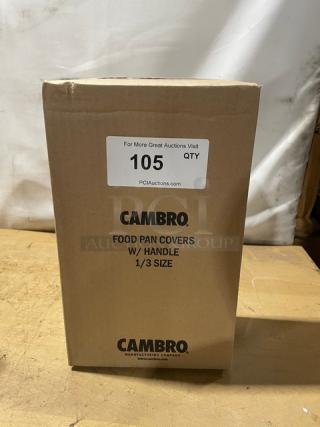 BRAND NEW! Cambro Camwear Series Commercial Clear Polycarbonate 1/3 Size Food Pan Covers! Model: 30CWCH135!