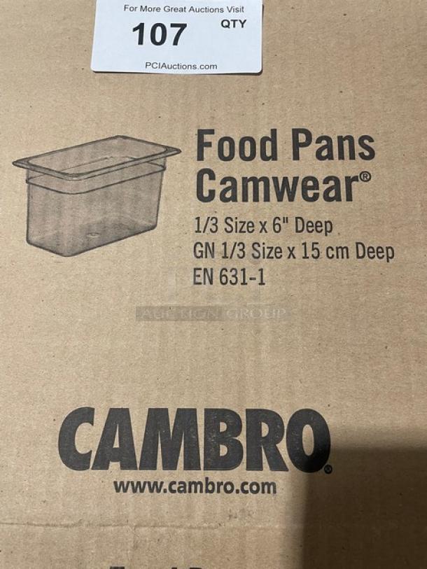 BRAND NEW! Cambro Camwear Series Commercial Clear Polycarbonate 1/3 Size 6" Deep Food Pans! Model: 36CW135! - Image 4 of 9