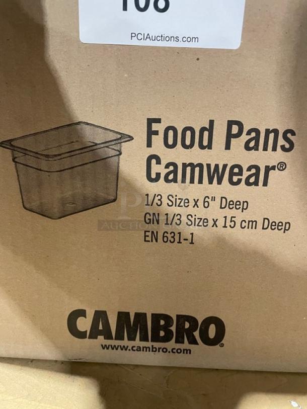 BRAND NEW! Cambro Camwear Series Commercial Clear Polycarbonate 1/3 Size 6" Deep Food Pans! Model: 36CW135! - Image 4 of 9