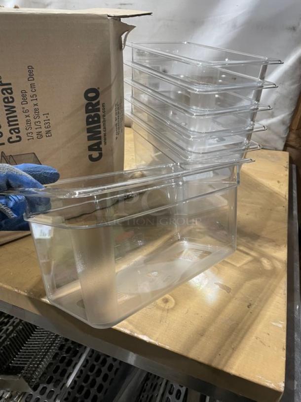BRAND NEW! Cambro Camwear Series Commercial Clear Polycarbonate 1/3 Size 6" Deep Food Pans! Model: 36CW135! - Image 7 of 9