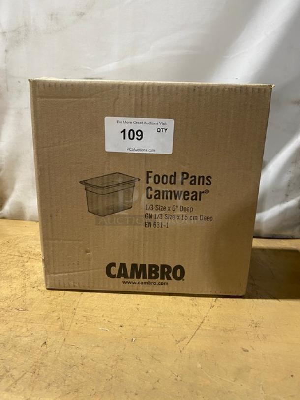 BRAND NEW! Cambro Camwear Series Commercial Clear Polycarbonate 1/3 Size 6" Deep Food Pans! Model: 36CW135! - Image 1 of 6