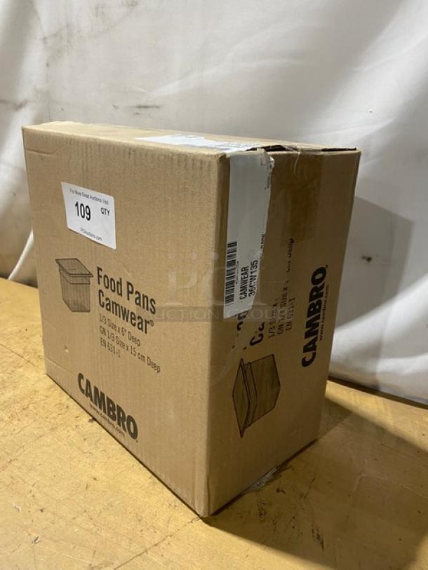BRAND NEW! Cambro Camwear Series Commercial Clear Polycarbonate 1/3 Size 6" Deep Food Pans! Model: 36CW135! - Image 2 of 6