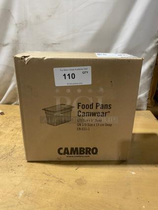 BRAND NEW! Cambro Camwear Series Commercial Clear Polycarbonate 1/3 Size 6" Deep Food Pans! Model: 36CW135!
