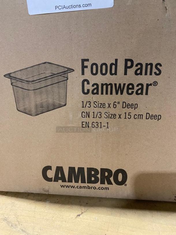 BRAND NEW! Cambro Camwear Series Commercial Clear Polycarbonate 1/3 Size 6" Deep Food Pans! Model: 36CW135! - Image 2 of 7